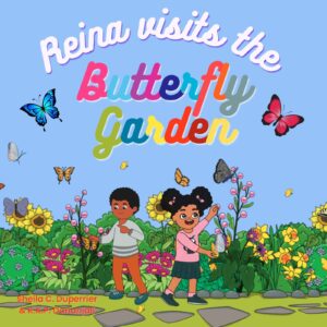 Reina visits the butterfly garden